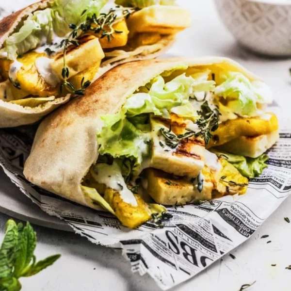 Halloumi Cheese with Pitta